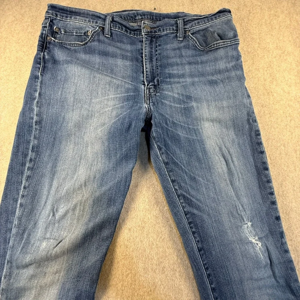 Levis 511 Slim Fit Jeans Mens 40x32 Medium Wash Blue Denim 04511-1919 Distressed